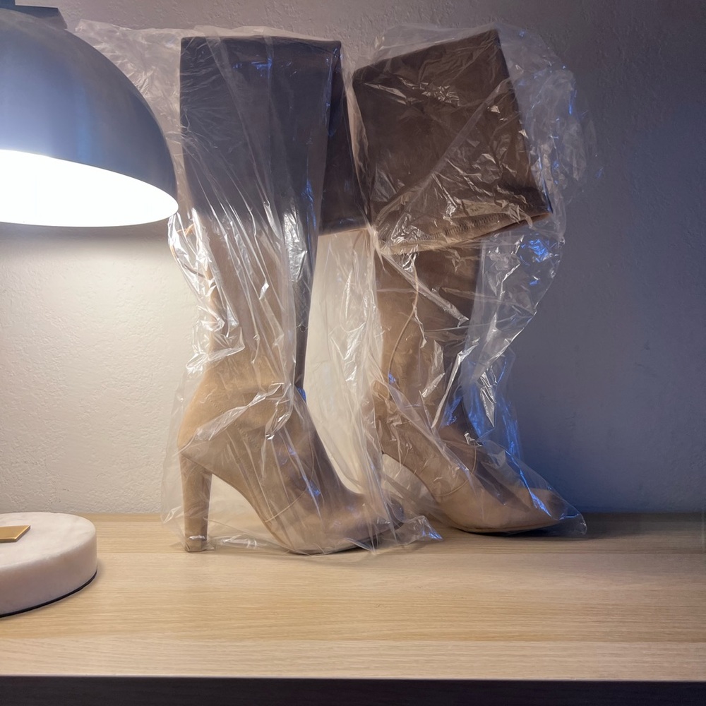 Stuart Weitzman Tan Suede Over the Knee Boots